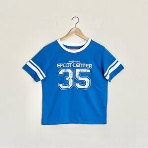 NEW Disney Parks Epcot 35th Anniversary Passholder Retro Ringer Tee Womens Large
